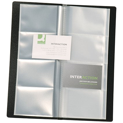 Q-Connect Polypropylene Name Business Card Holder 160 Card Black