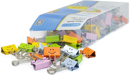 Rapesco 19mm Smile Foldback Clips, Pack of 80