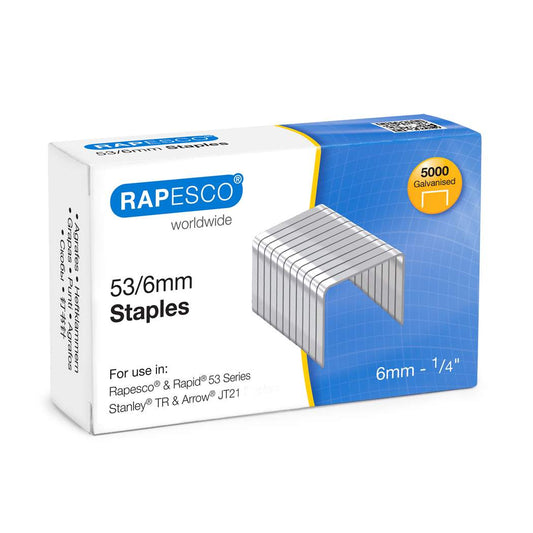 Rapesco staples 53/6mm - box of 5000 staple pins